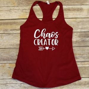Chaos Creator - ladies comfy red fitted tank top